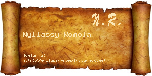 Nyilassy Romola névjegykártya
